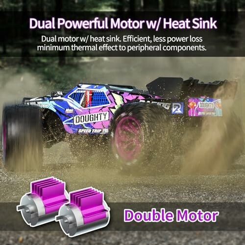 RC car with dual powerful motor and heat sink.