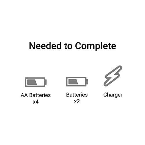Items needed: AA batteries x4, batteries x2, charger.