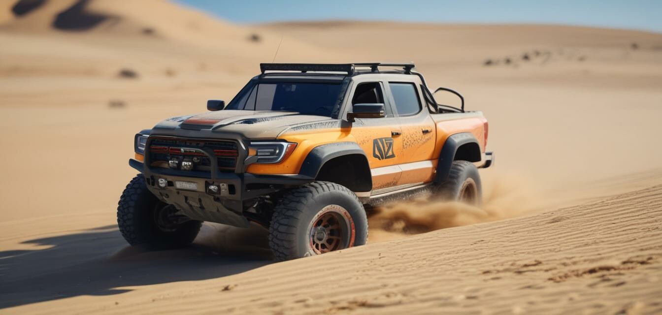 Off-road RC truck in sand