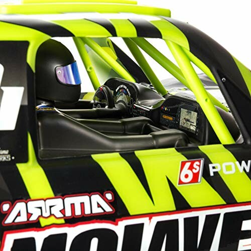 Close-up of RC car interior with driver and dashboard