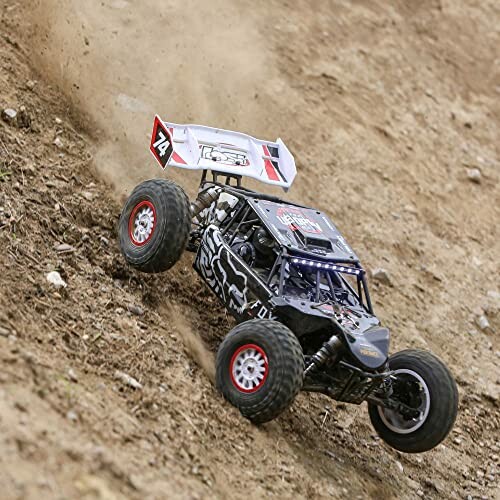 RC car racing on a dirt track