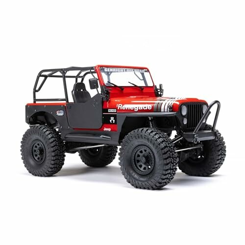 Red Jeep Renegade off-road vehicle with large tires