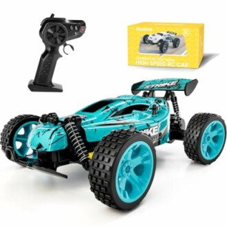 High-speed remote control car with controller and packaging.